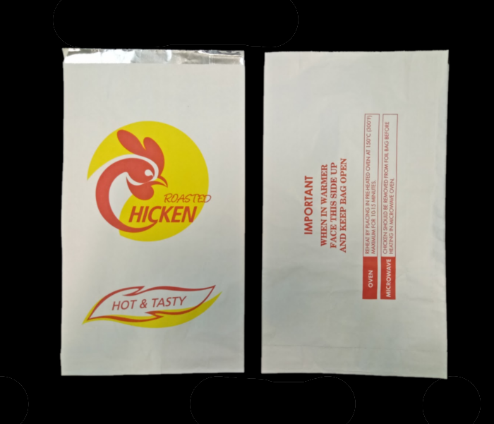 (Large/ X-Large) Printed white Foil Chicken Bag (250/pack)