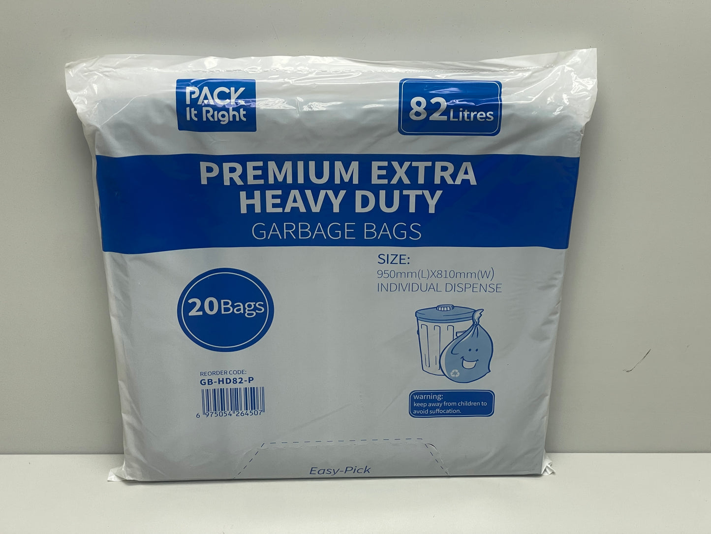 (PREMIUM Extra Heavy Duty) - 82L - HDPE - Black Garbage Bags - 200pcs