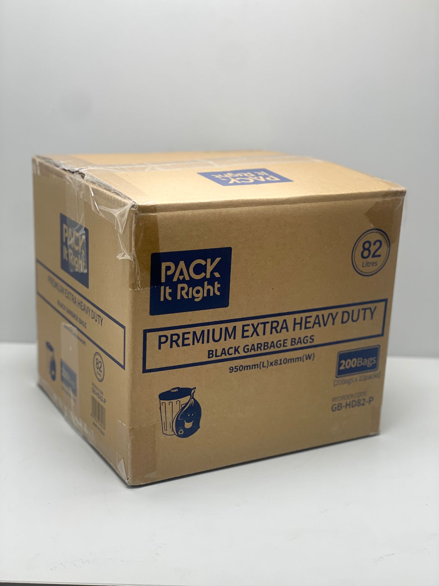 (PREMIUM Extra Heavy Duty) - 82L - HDPE - Black Garbage Bags - 200pcs