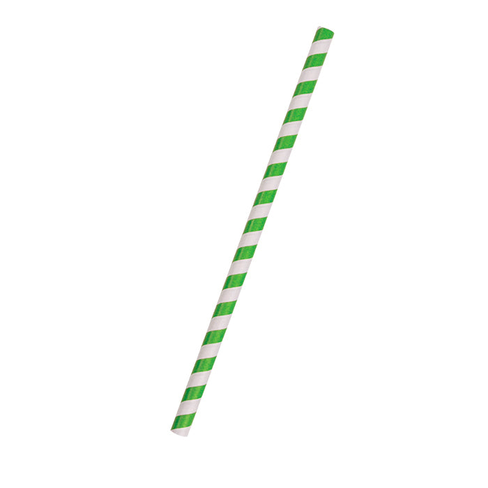 6mm Regular Paper Straw – Green Stripe (2500pc/ctn)