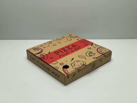 (BioBox) 15" Pizza Box Brown Printed (50pcs/pack)