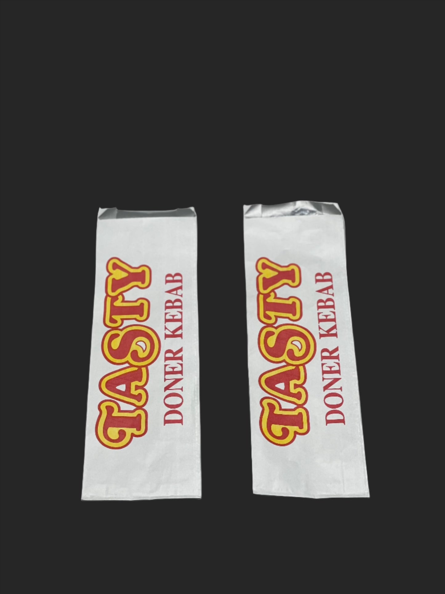 (Extra Long) Printed white Foil Kebab Bag (250/pack)