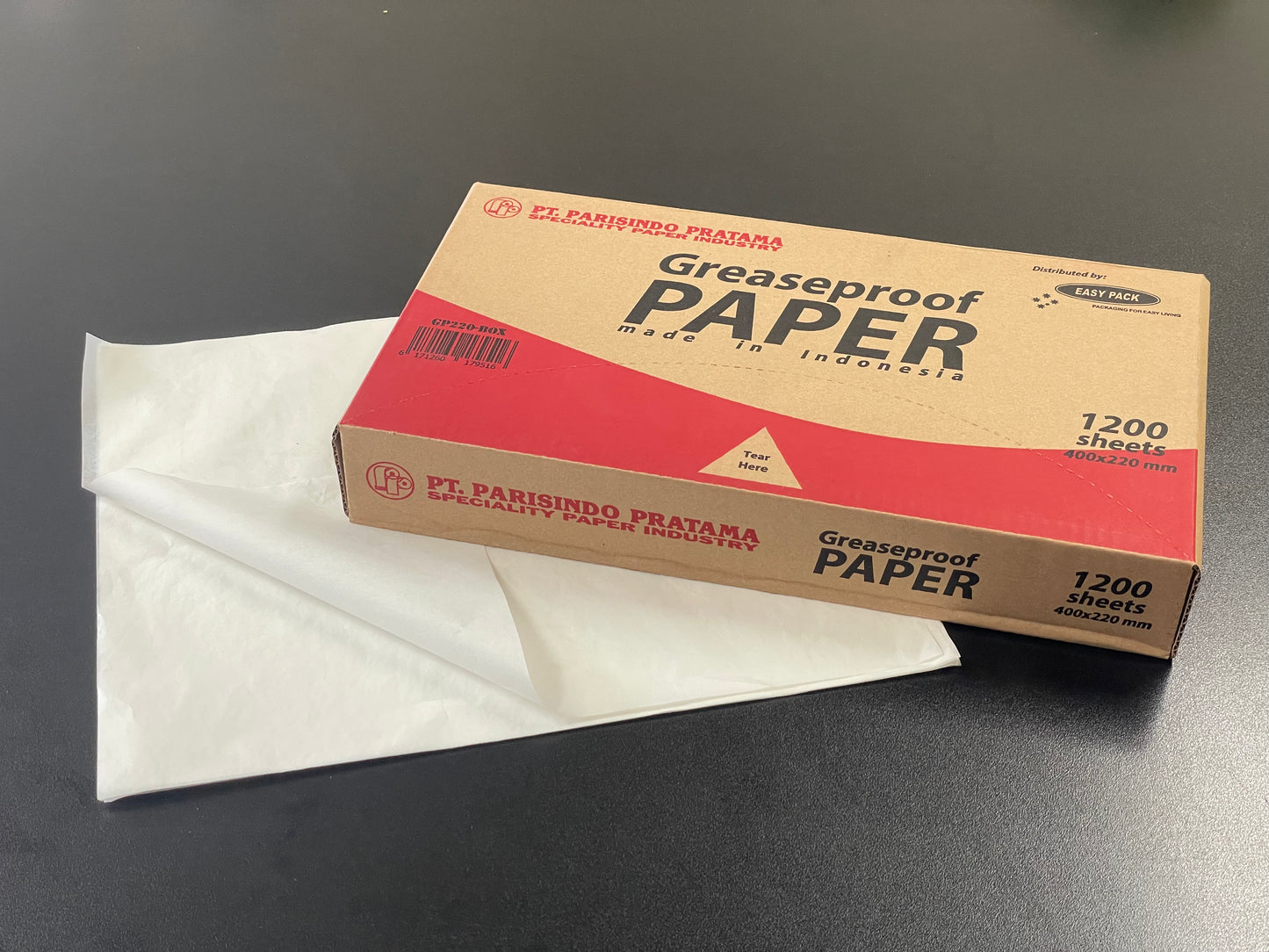 Third Cut (400x220mm) | Greaseproof Paper in Dispenser Box (1200pcs/Box)