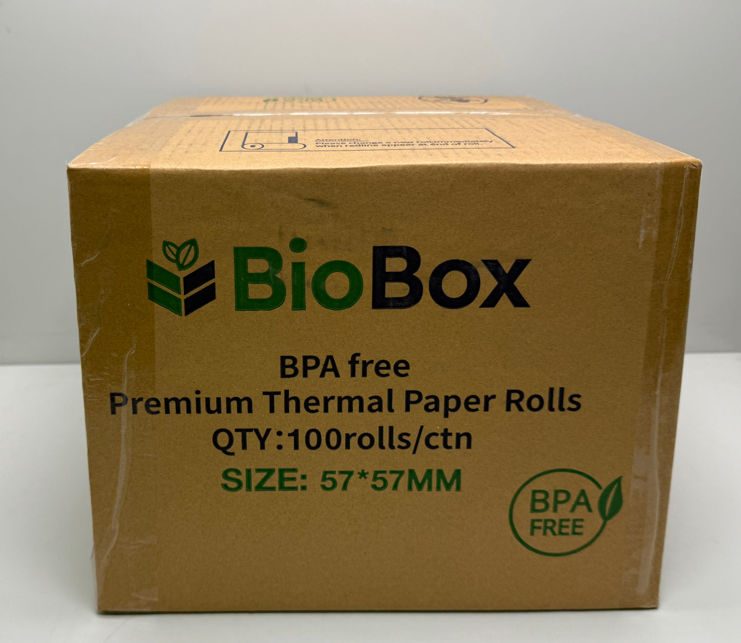 BioBox (BPA FREE) 57x57mm Thermal Paper EFTPOS Roll (100Rolls/ctn)