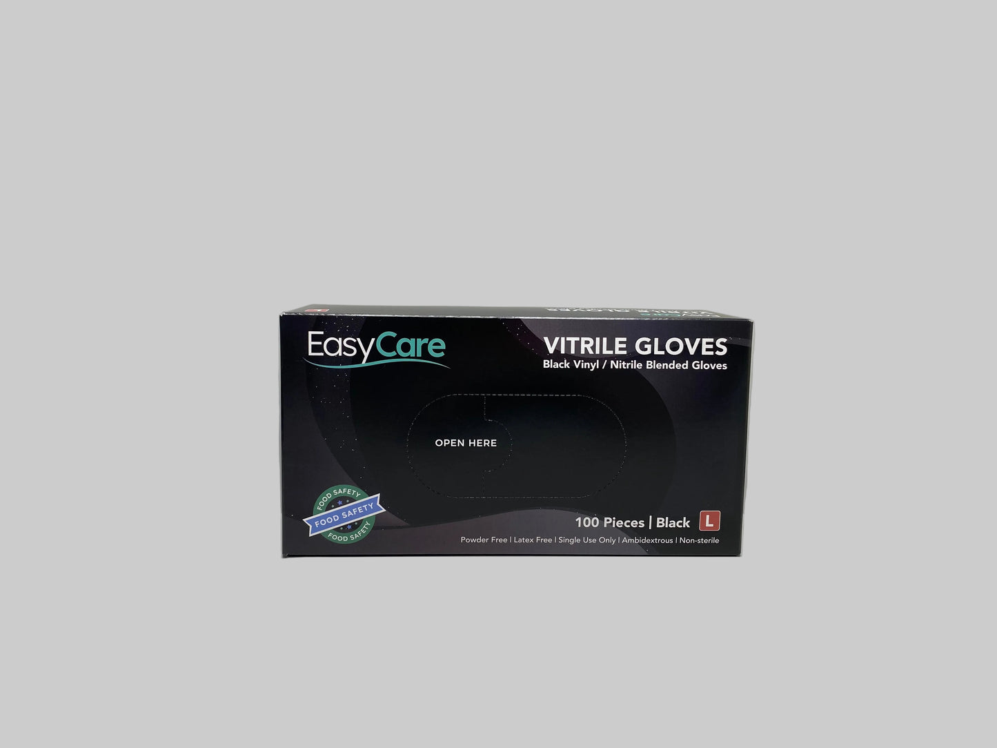 EasyCare Vitrile Gloves (Powder Free) Black - Large (1000pcs/ctn)