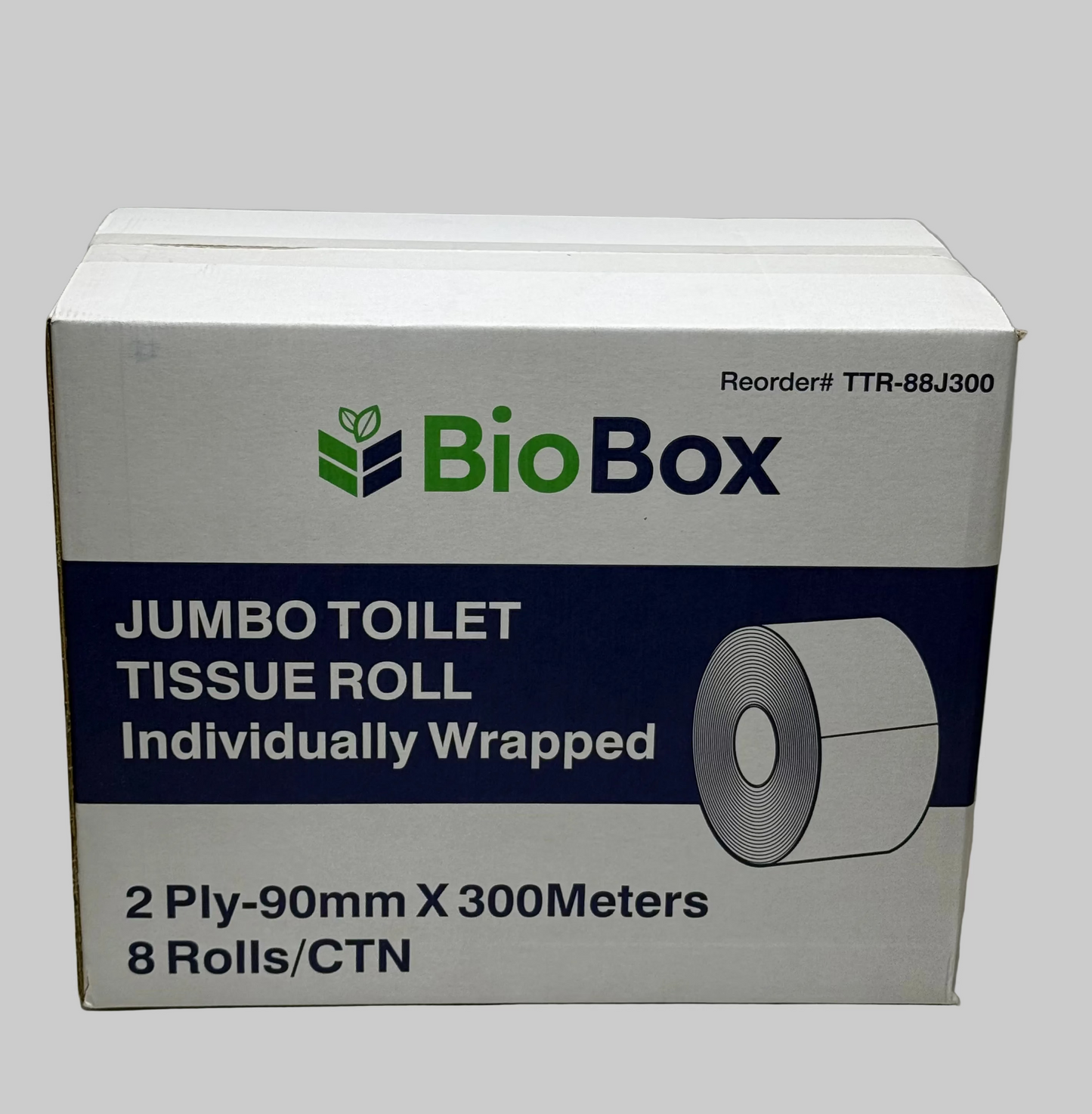 (BioBox) Jumbo Toilet Roll (8 Rolls/Ctn) - Individually wrapped