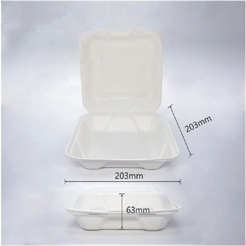 BioBox Sugarcane 8" Dinner Box (200pcs)