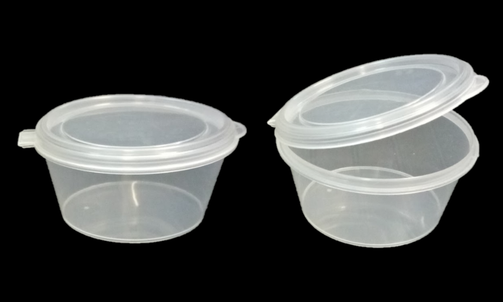 Plastic Sauce Container Hinged Lid