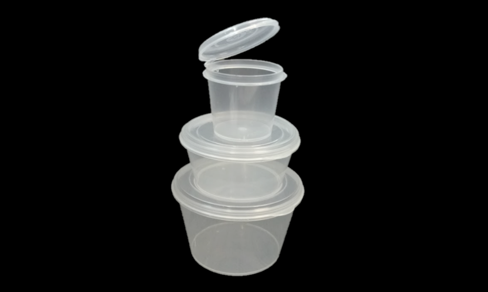 Plastic Sauce Container Hinged Lid