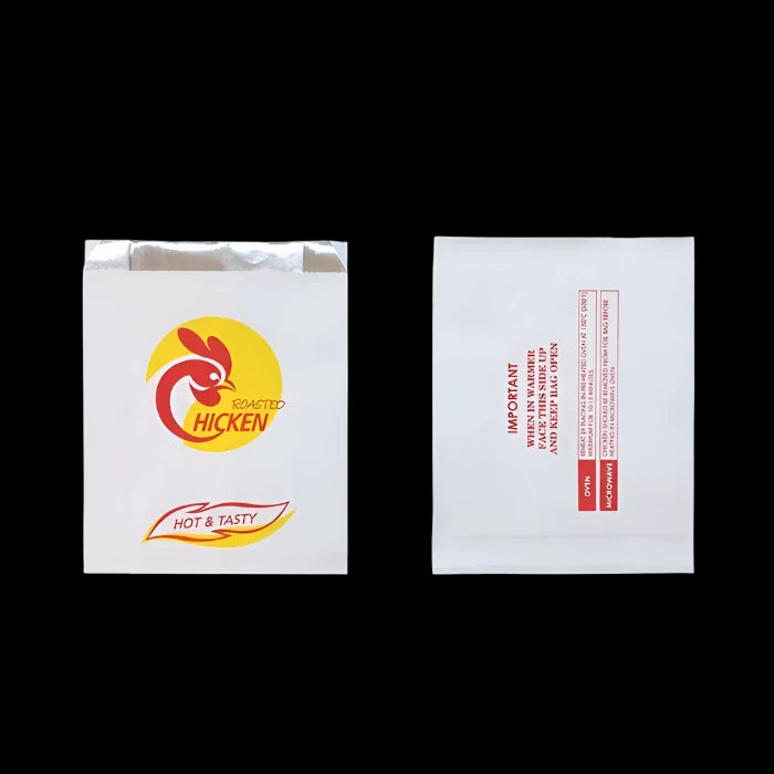 (Small) Half Printed white Foil Chicken Bag (250/pack)
