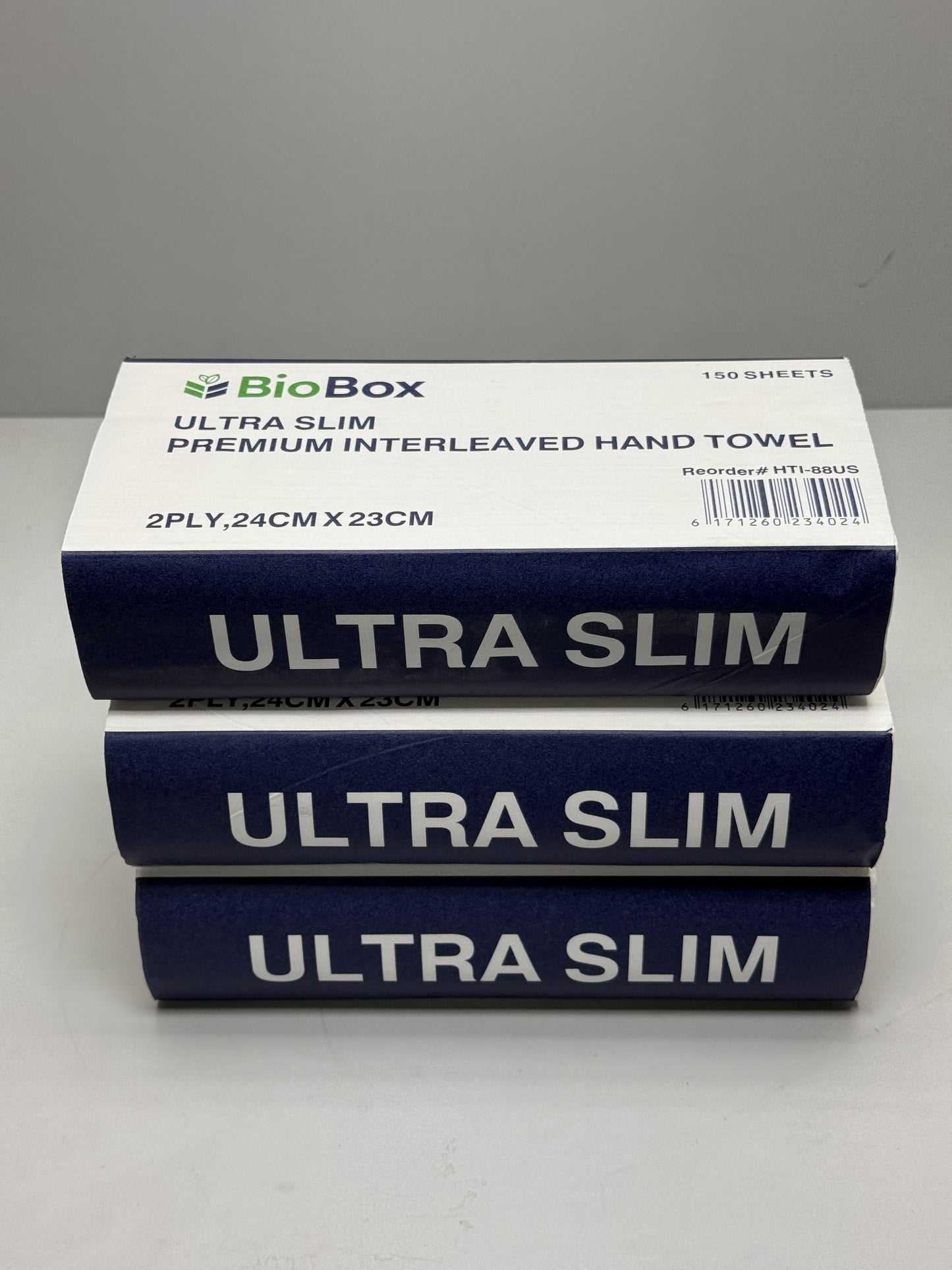 BioBox - ULTRASLIM 2ply Premium Interleaved Hand Towel -24cm X 23cm (2,400sheets/Ctn)