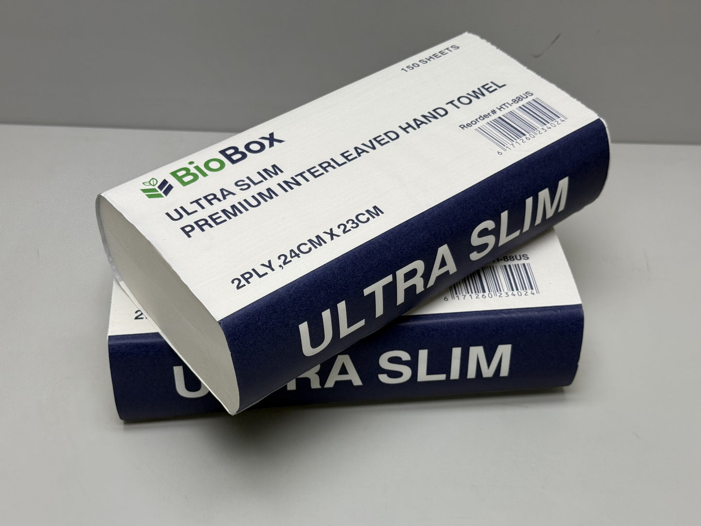 BioBox - ULTRASLIM 2ply Premium Interleaved Hand Towel -24cm X 23cm (2,400sheets/Ctn)