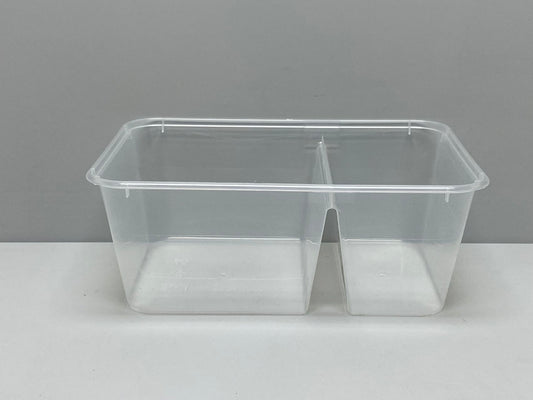 1000ml Rectangular Food Container 2 compartments- BASE (500pcs)