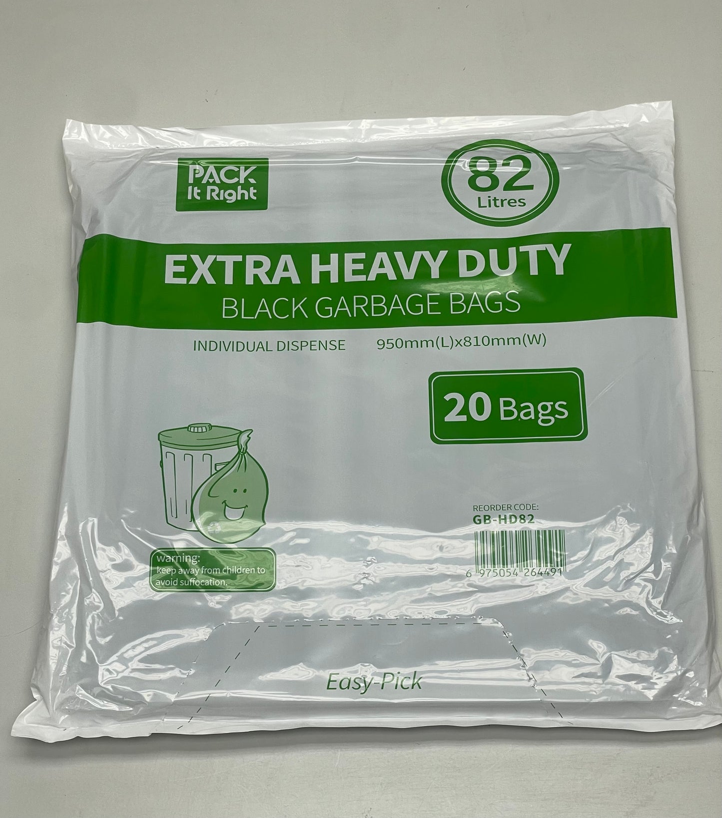 82L - HDPE - Extra Heavy Duty - Black Garbage Bags (200pcs)