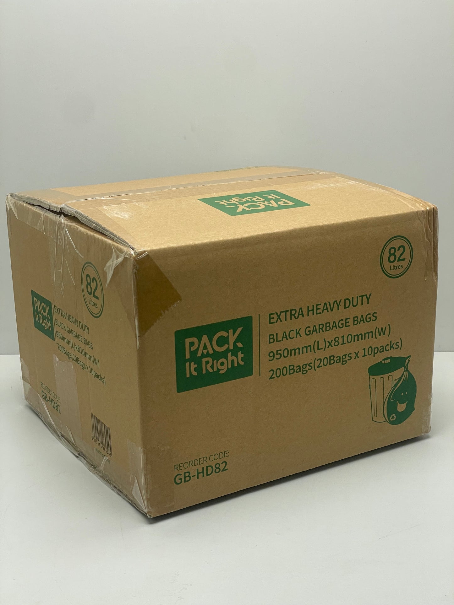 82L - HDPE - Extra Heavy Duty - Black Garbage Bags (200pcs)