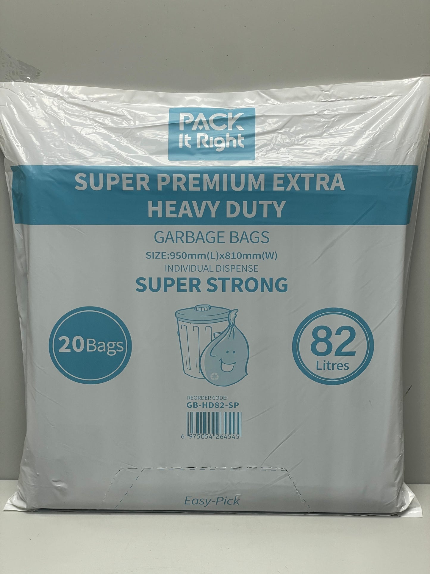 (Super Strong) 82L - (SUPER PREMIUM Extra Heavy Duty) -HDPE - Black Garbage Bags - 200pcs
