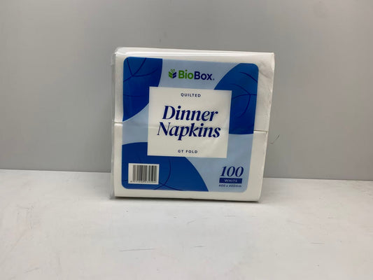 (BioBox) Quilted Dinner Napkins GT Fold (1000pcs) 400x400mm - White