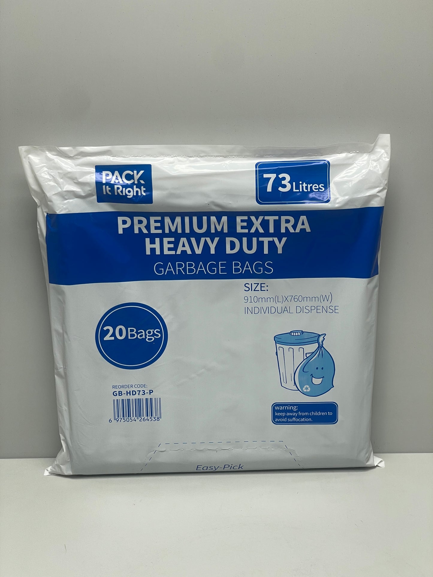 (PREMIUM Extra Heavy Duty) -  73L - HDPE - Black Garbage Bags - 200pcs