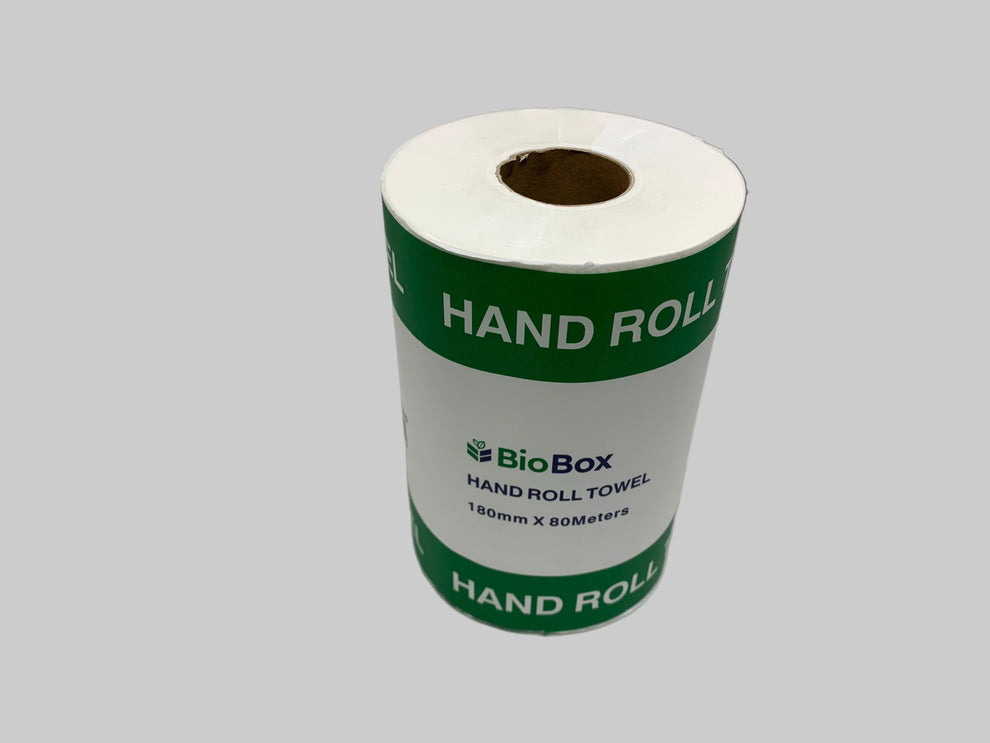 (BioBox) 80m Paper Hand Towel Roll (16 Rolls/Ctn) - Individually paper ...