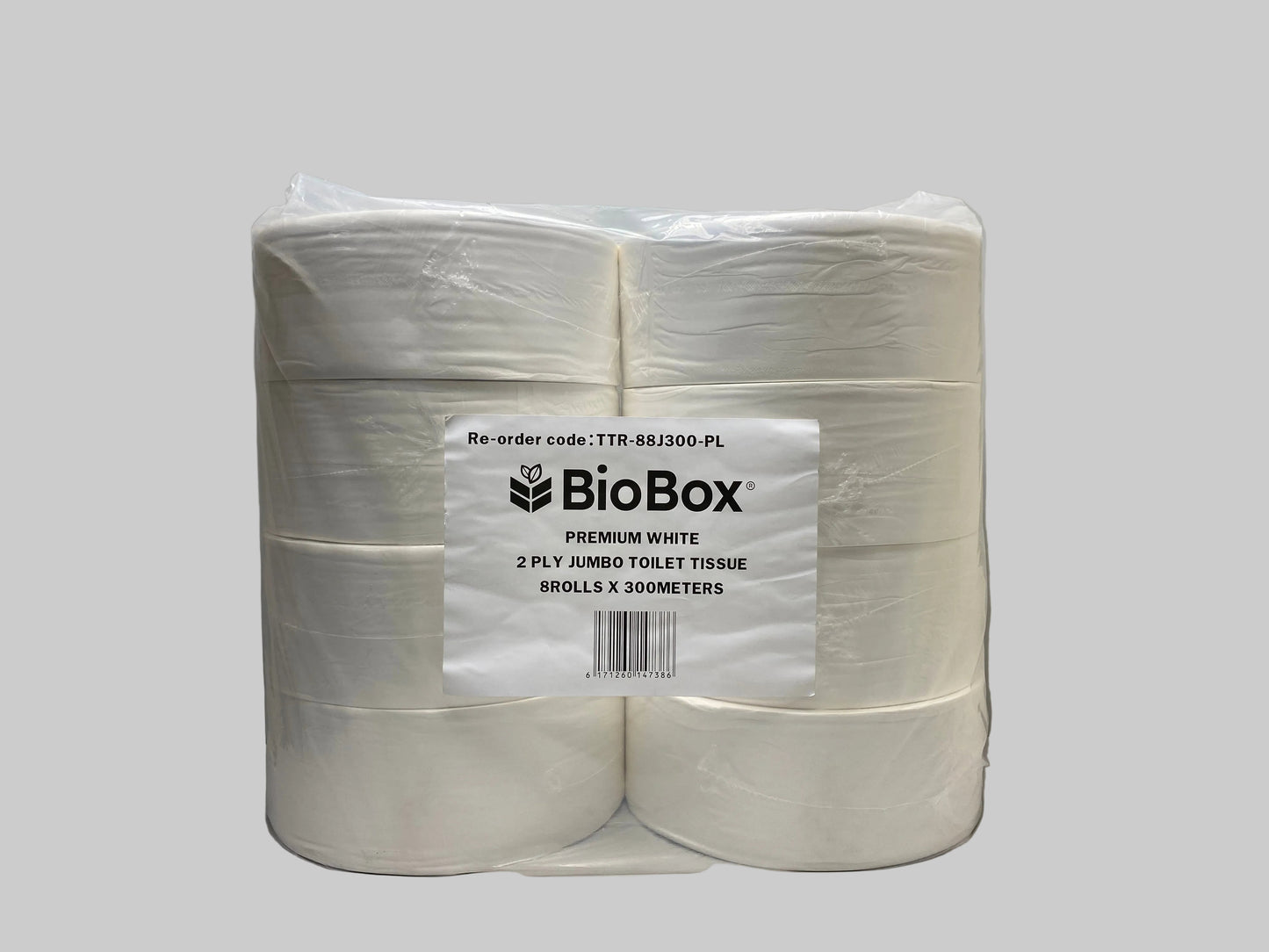 (BioBox) Jumbo Toilet Roll (8 Rolls/Pack) - Individually wrapped