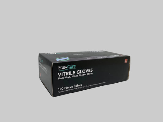 EasyCare Vitrile Gloves (Powder Free) Black - Large (1000pcs/ctn)