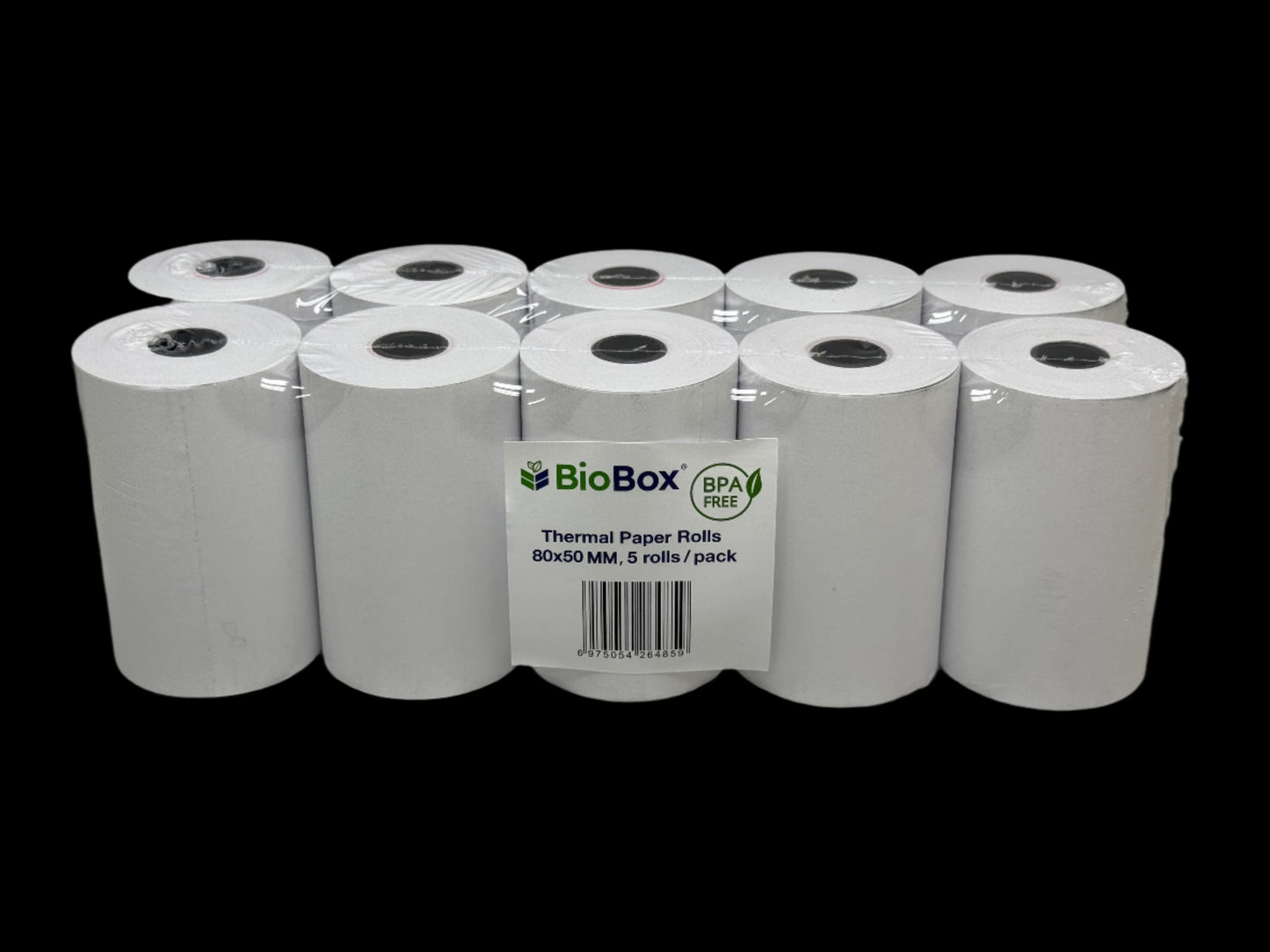 BioBox (BPA Free) 80x50mm Thermal Paper Rolls (50 Rolls)